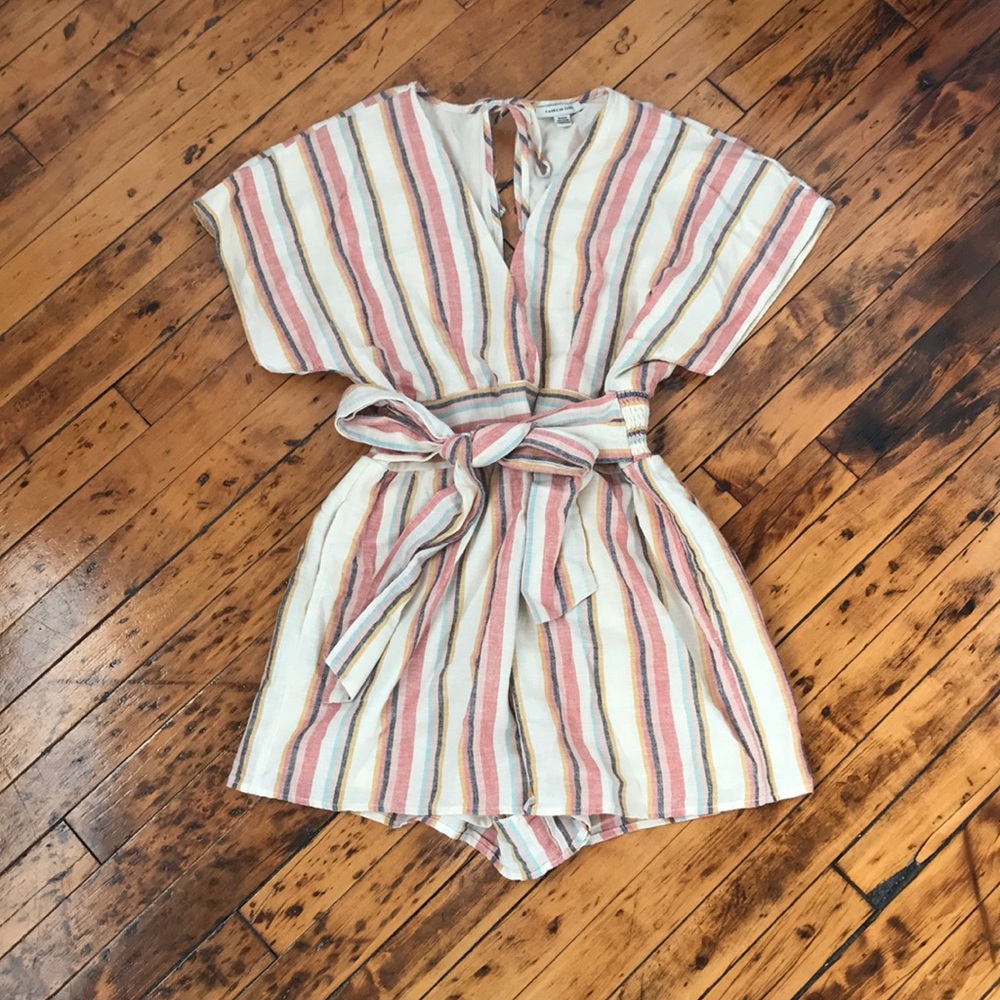 American Eagle Striped Romper